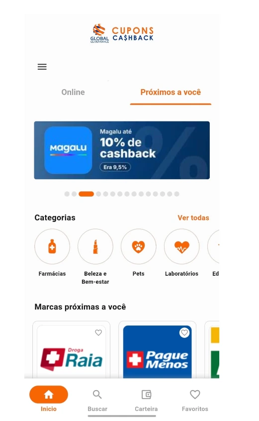 Aplicativo Global Governance - clube de benefícios e cashback